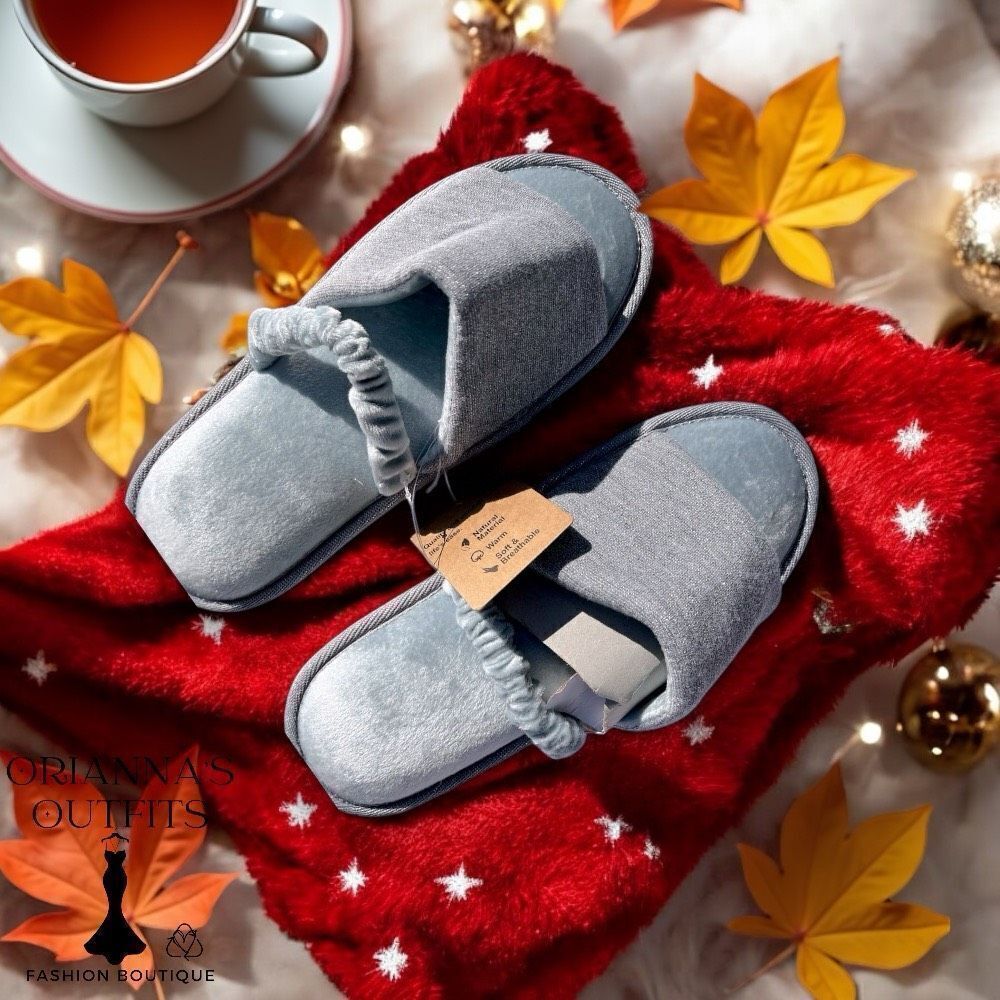 🔥4/$25 NEW Longbay Silver Sparkle Cozy Slippers Large 9/10